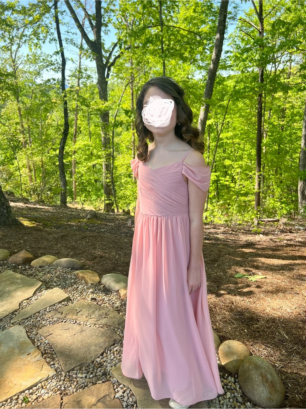 Revelry Dusty Rose Pink Chiffon Formal Girls Dress